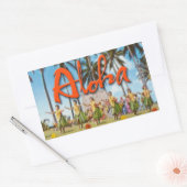 Sticker Rectangulaire Aloha Hula (Enveloppe)