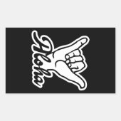 Sticker Rectangulaire Aloha Shaka Main, Hang Loose signe (Devant)