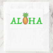 Sticker Rectangulaire ALOHA Tropical Island Hawaiian Pineappy Bonjour (Sac)