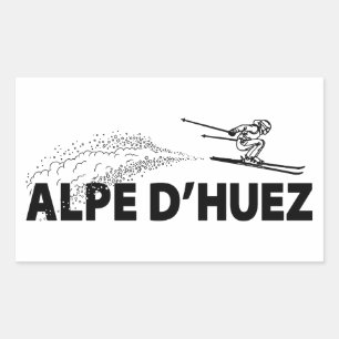 Sticker Rectangulaire Alpe d’Huez France Sauteur à Ski