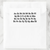 Sticker Rectangulaire Alphabet islandais [Íslenska Stafrófið] (Sac)