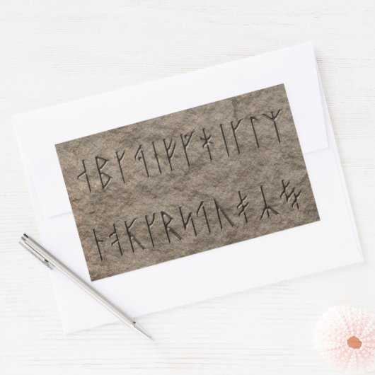 Sticker Rectangulaire Alphabet viking (Enveloppe)