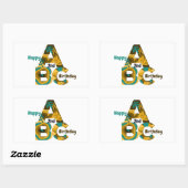 Sticker Rectangulaire Alphabets Anniversaire (Feuille)