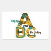 Sticker Rectangulaire Alphabets Anniversaire (Devant)