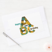 Sticker Rectangulaire Alphabets Anniversaire (Enveloppe)