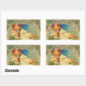 Sticker Rectangulaire Alphonse Mucha Art Nouveau Princesse Hyacinth (Feuille)