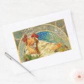 Sticker Rectangulaire Alphonse Mucha Art Nouveau Princesse Hyacinth (Enveloppe)