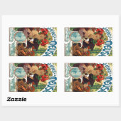 Sticker Rectangulaire Alphonse Mucha Bieres De La Meuse (Feuille)