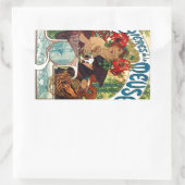 Sticker Rectangulaire Alphonse Mucha Bieres De La Meuse (Sac)