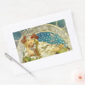 Sticker Rectangulaire Alphonse Mucha Princess Hyacinth Art Nouveau (Enveloppe)