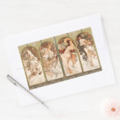 Sticker Rectangulaire Alphonse Mucha The Seasons 1897 Art Nouveau (Enveloppe)