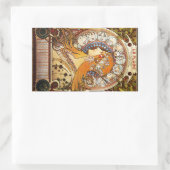 Sticker Rectangulaire Alphonse Mucha Zodiac (Sac)