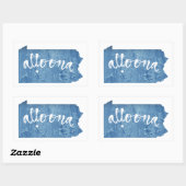 Sticker Rectangulaire Altoona Pennsylvania Wood Grain (Feuille)