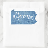 Sticker Rectangulaire Altoona Pennsylvania Wood Grain (Sac)