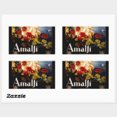 Sticker Rectangulaire Amalfi Italie Poster de voyage Graphique d'art (Feuille)
