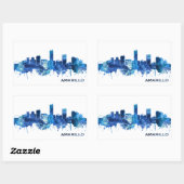 Sticker Rectangulaire Amarillo Texas Skyline Blue (Feuille)