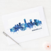 Sticker Rectangulaire Amarillo Texas Skyline Blue (Enveloppe)