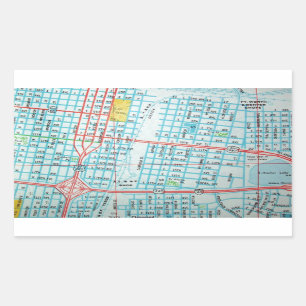 Sticker Rectangulaire AMARILLO, TX Carte Vintage