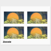 Sticker Rectangulaire AMATÉRASU, GODDESS SOLEIL, vert jaune noir (Feuille)