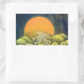 Sticker Rectangulaire AMATÉRASU, GODDESS SOLEIL, vert jaune noir (Sac)