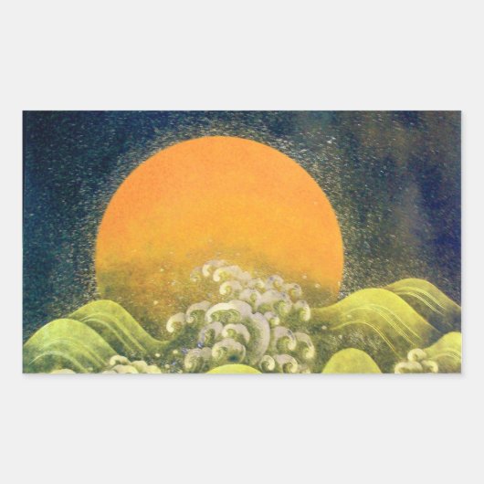 Sticker Rectangulaire AMATÉRASU, GODDESS SOLEIL, vert jaune noir (Devant)