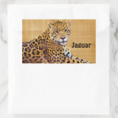 Sticker Rectangulaire Amateur de gros chat Jaguar tacheté #Cadeau (Sac)
