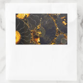 Sticker Rectangulaire Ambre doré noir Nautilus motif, fossile (Sac)