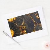 Sticker Rectangulaire Ambre doré noir Nautilus motif, fossile (Enveloppe)