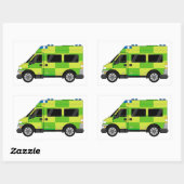 Sticker Rectangulaire Ambulance de dessin (Feuille)