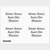 Sticker Rectangulaire Amen Amun Aum Om Shalom Peace Hankamer Artjunkhaus (Feuille)