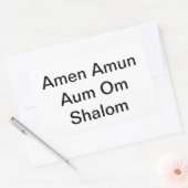 Sticker Rectangulaire Amen Amun Aum Om Shalom Peace Hankamer Artjunkhaus (Enveloppe)