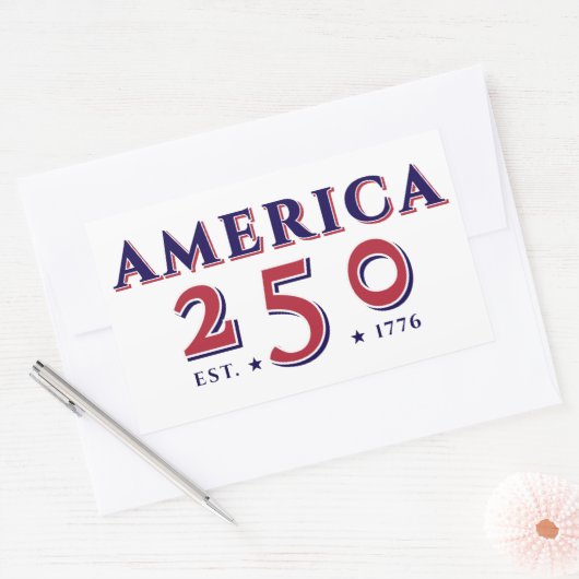 Sticker Rectangulaire America 250 États-Unis Patriotic Keepsaké cadeau (Enveloppe)