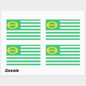 Sticker Rectangulaire américain écologie drapeau vert (Feuille)