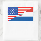 Sticker Rectangulaire américain paraguay demi drapeau américain (Sac)