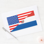 Sticker Rectangulaire américain paraguay demi drapeau américain (Enveloppe)