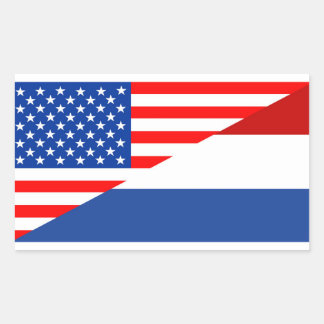 Sticker Rectangulaire américain Pays-Bas demi-drapeau usa