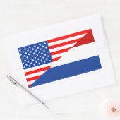 Sticker Rectangulaire américain Pays-Bas demi-drapeau usa (Enveloppe)