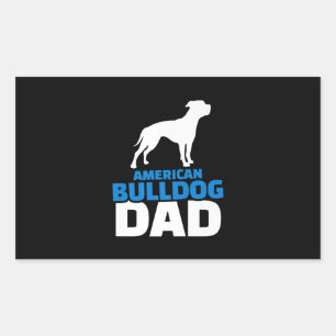 Sticker Rectangulaire American Bulldog Dad Cadeau Premium pour Bulldog L