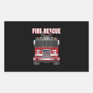 Sticker Rectangulaire American Fire Secourt Firefighter Département Cami