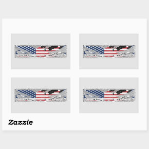 Sticker Rectangulaire American Flag Peace Eagle Americana Patriotic Art