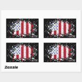 Sticker Rectangulaire American Peace Flag 1776 États américains R (Feuille)