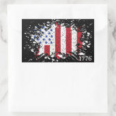 Sticker Rectangulaire American Peace Flag 1776 États américains R (Sac)