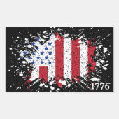 Sticker Rectangulaire American Peace Flag 1776 États américains R (Devant)