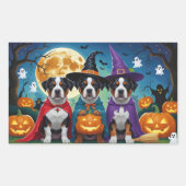 Sticker Rectangulaire American Staffordshire Chien Citrouille Halloween  (Devant)