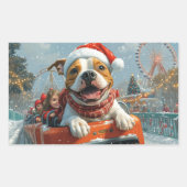Sticker Rectangulaire American Staffordshire Chien Noël (Devant)