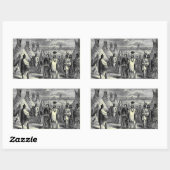 Sticker Rectangulaire Amérindiens (Feuille)