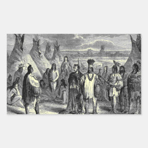 Sticker Rectangulaire Amérindiens