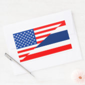 Sticker Rectangulaire amérique américaine thaïlande demi pavillon usa (Enveloppe)