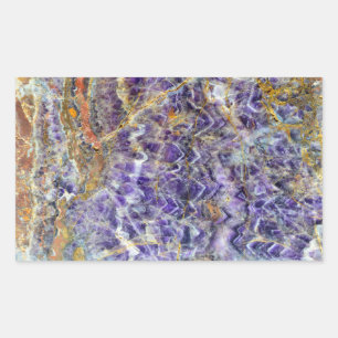 Sticker Rectangulaire améthyste texture pierre motif pierre gemme minéra