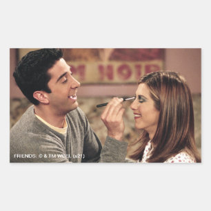 Sticker Rectangulaire AMIS™   Ross fait le maquillage de Rachel